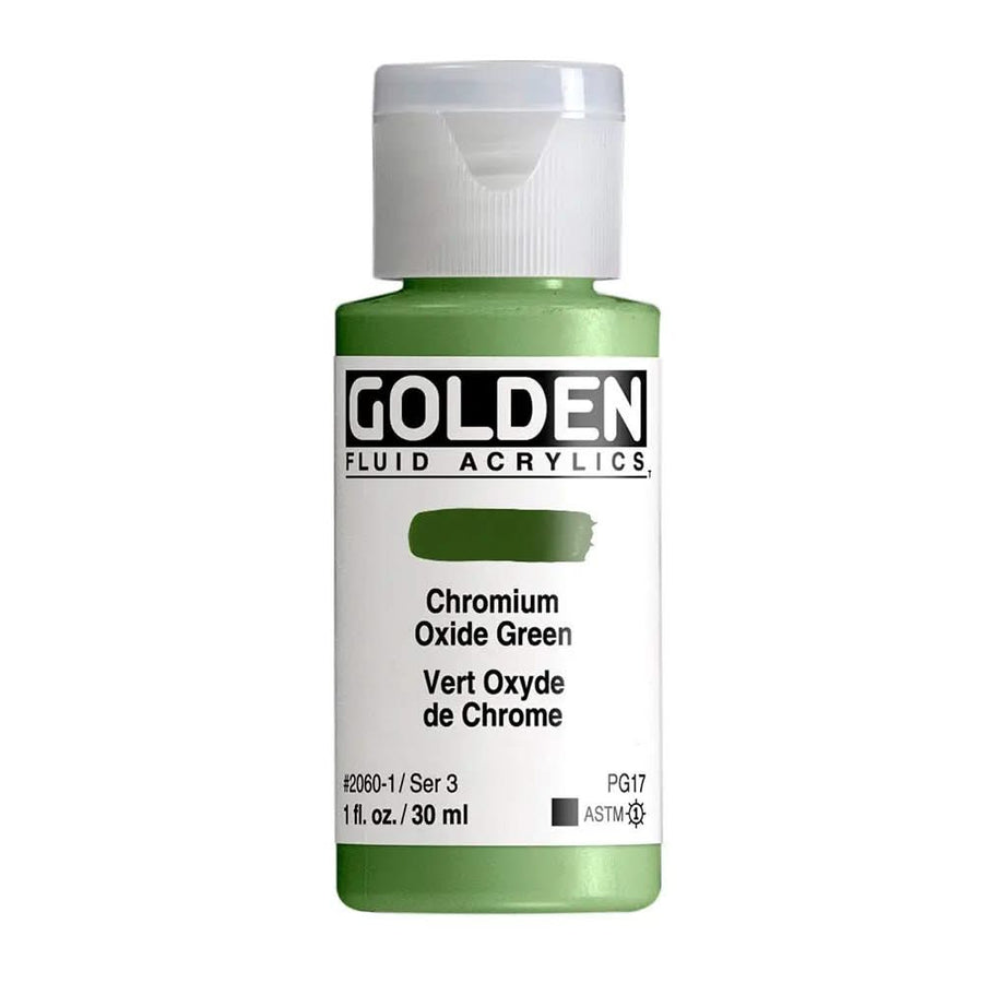 Golden Fluid Acrylfarbe Chromoxid Grun 30 ml - Kidis Art