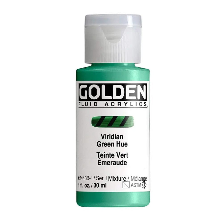 Golden Fluid Acrylfarbe Chromoxidgrun Farbton 30 ml - Kidis Art