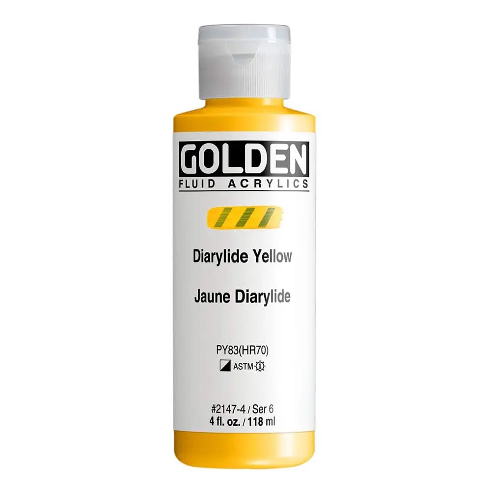 Golden Fluid Acrylfarbe Diarylgelb 118 ml - Kidis Art