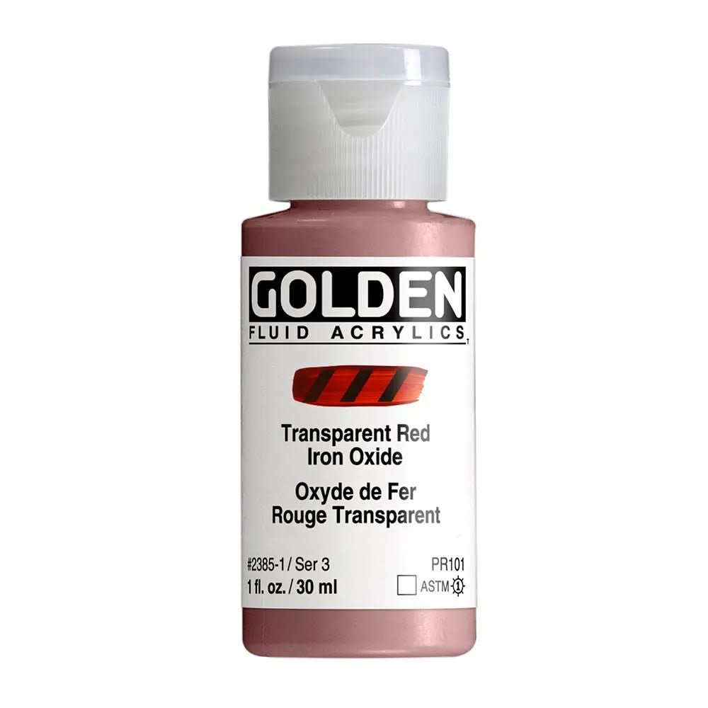 Golden Fluid Acrylfarbe Eisenoxidrot Transparent 30 ml - Kidis Art
