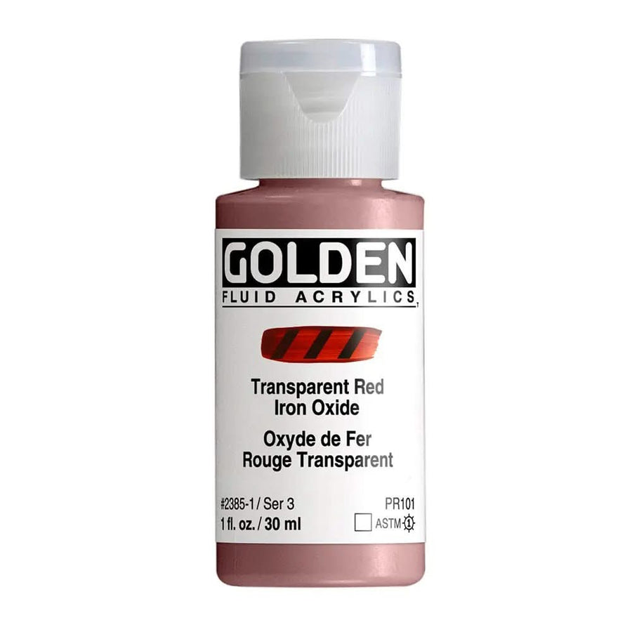 Golden Fluid Acrylfarbe Eisenoxidrot Transparent 30 ml - Kidis Art