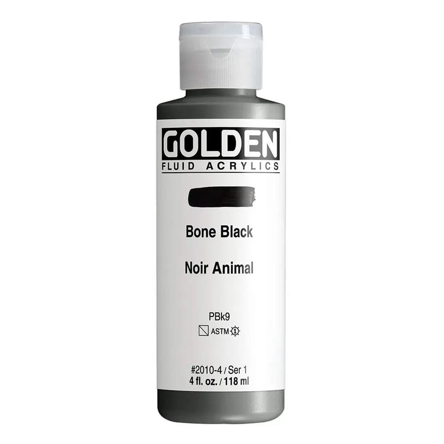 Golden Fluid Acrylfarbe Elfenbeinschwarz 118 ml - Kidis Art