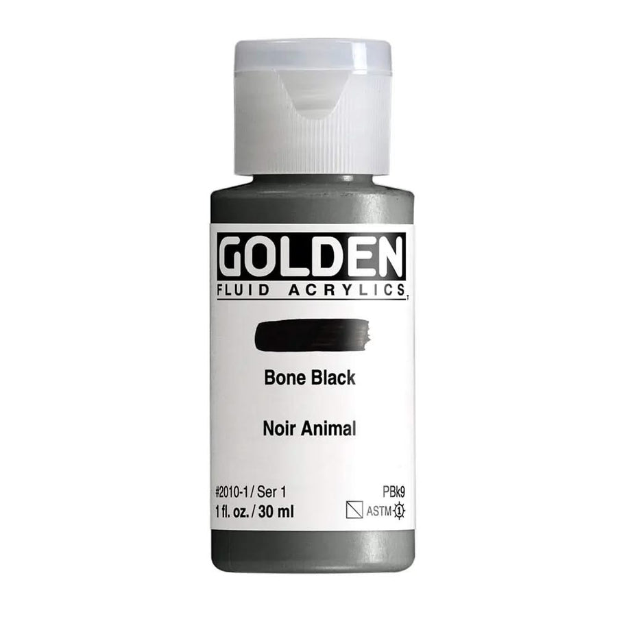 Golden Fluid Acrylfarbe Elfenbeinschwarz 30 ml - Kidis Art
