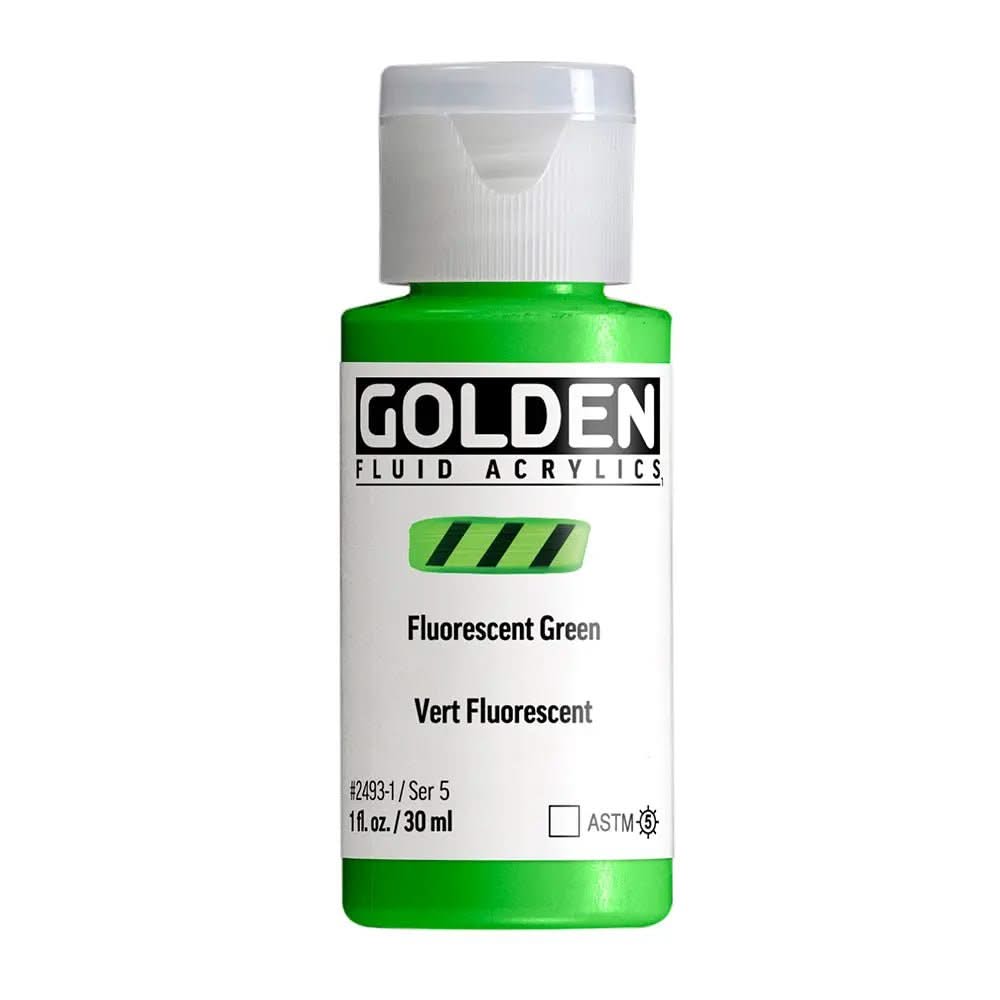 Golden Fluid Acrylfarbe Fluoreszierend Grun 30 ml - Kidis Art