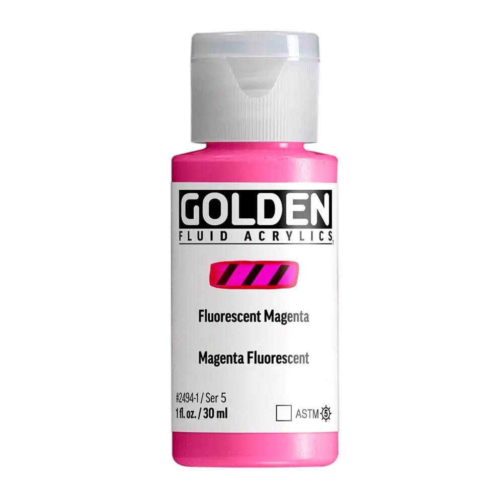 Golden Fluid Acrylfarbe Fluoreszierend Magenta 30 ml - Kidis Art