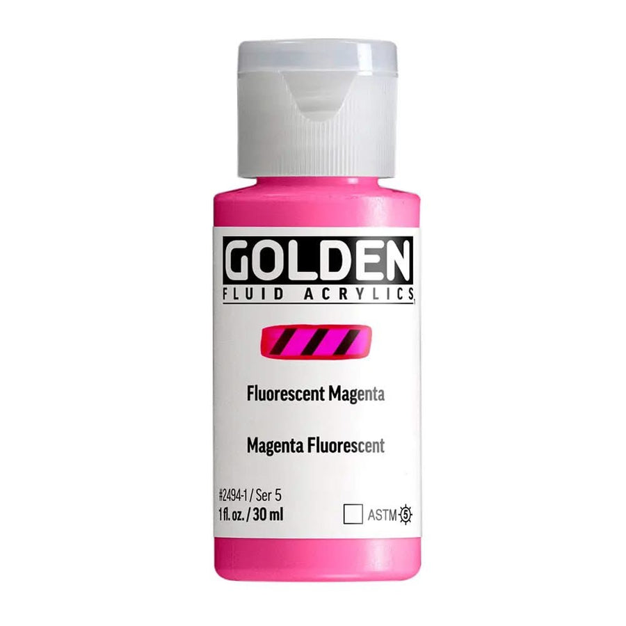 Golden Fluid Acrylfarbe Fluoreszierend Magenta 30 ml - Kidis Art
