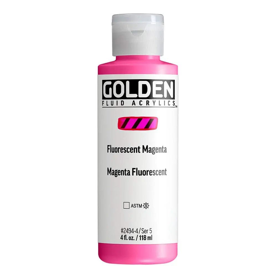 Golden Fluid Acrylfarbe Fluoreszierend Magenta118 ml - Kidis Art
