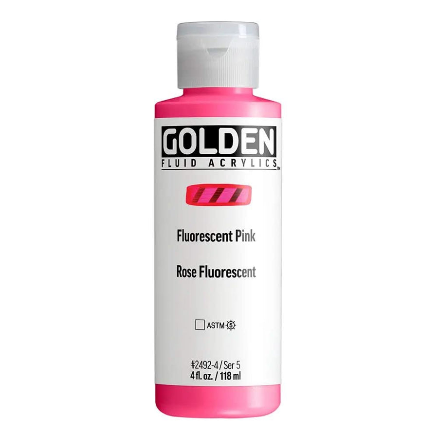 Golden Fluid Acrylfarbe Fluoreszierend Pink118 ml - Kidis Art