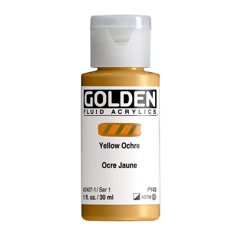 Golden Fluid Acrylfarbe Gelber Ocker 30 ml - Kidis Art