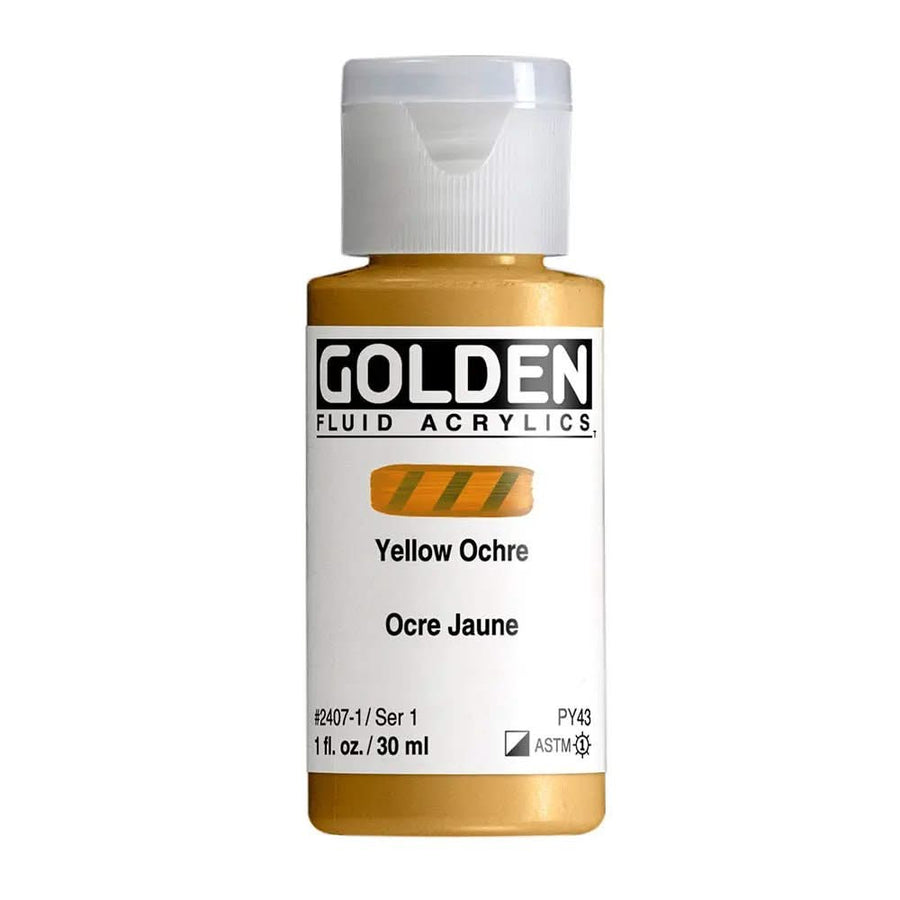 Golden Fluid Acrylfarbe Gelber Ocker 30 ml - Kidis Art