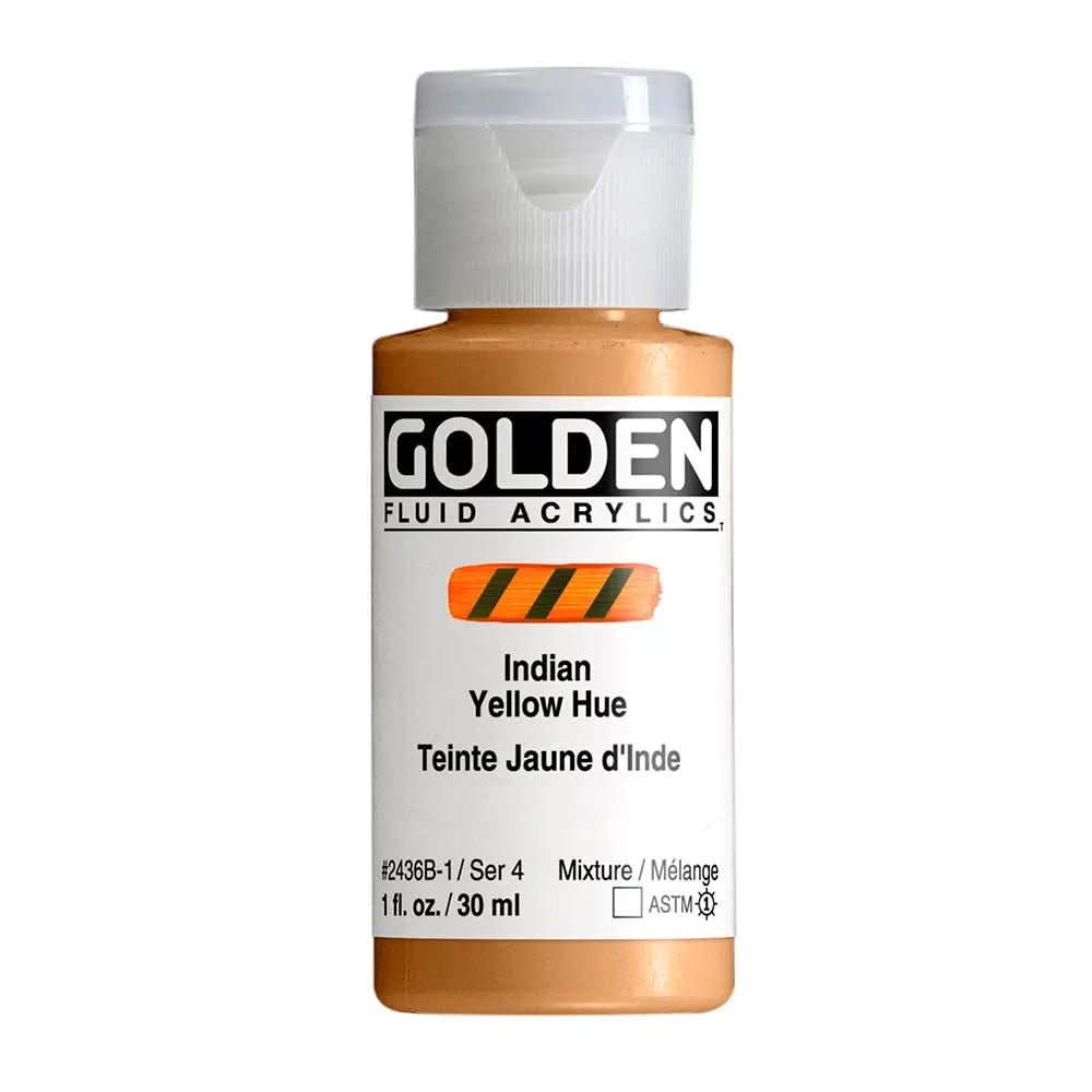 Golden Fluid Acrylfarbe Indiengelb Farbton 30 ml - Kidis Art