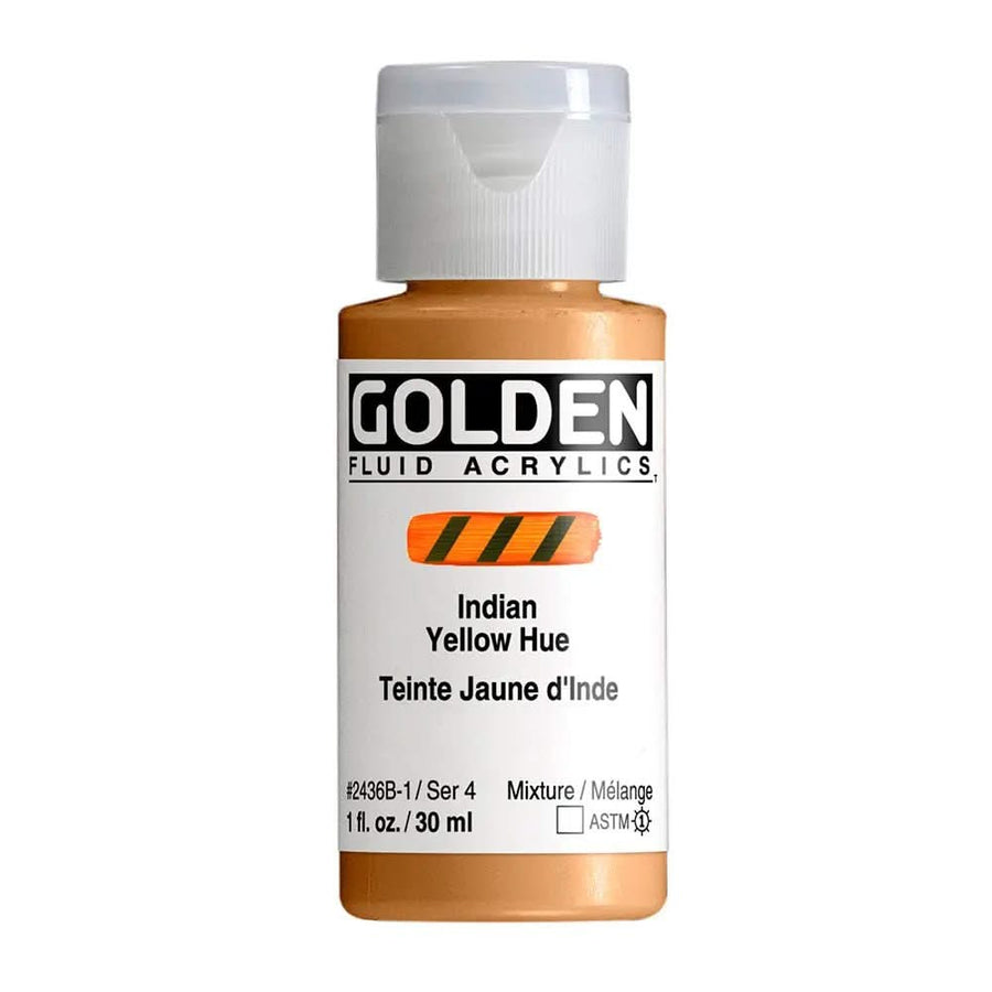 Golden Fluid Acrylfarbe Indiengelb Farbton 30 ml - Kidis Art