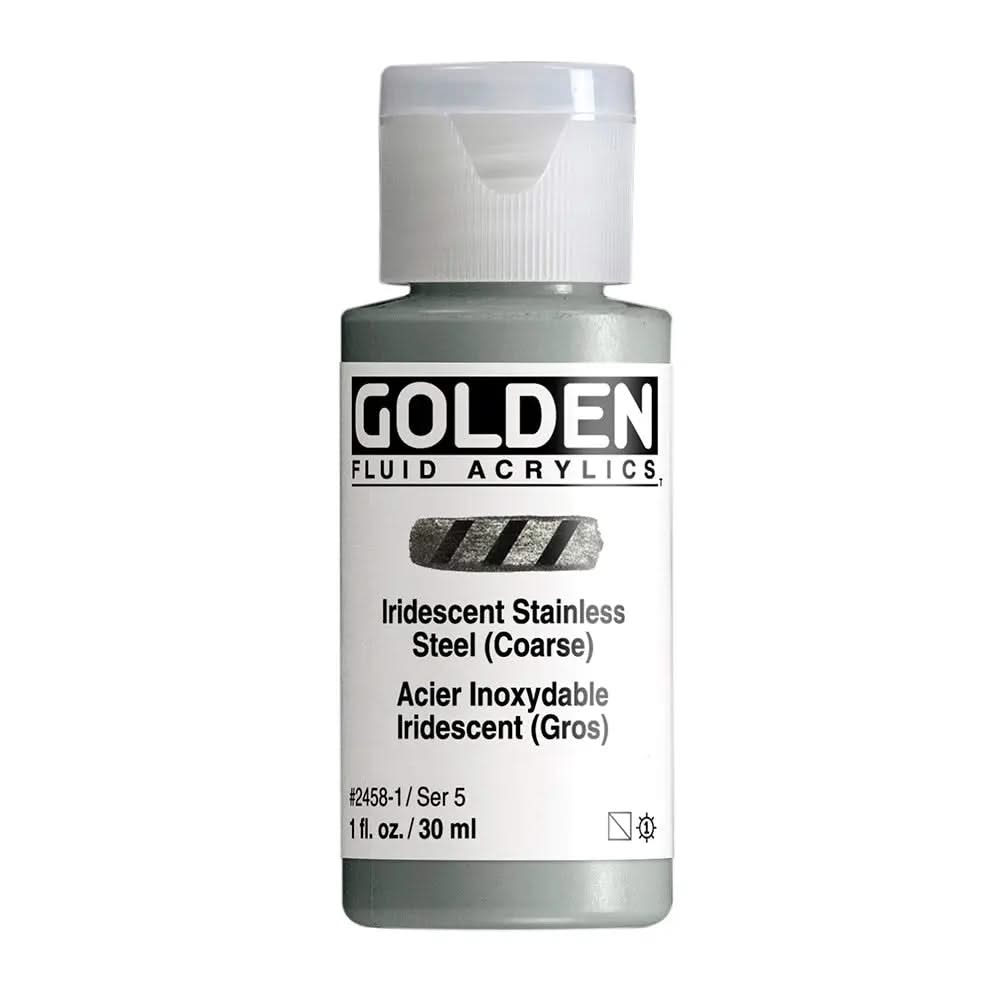 Golden Fluid Acrylfarbe Irisierende Edelstahl (Grob) 30m - Kidis Art