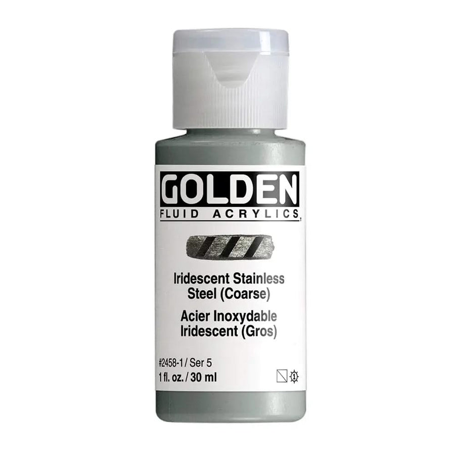 Golden Fluid Acrylfarbe Irisierende Edelstahl (Grob) 30m - Kidis Art