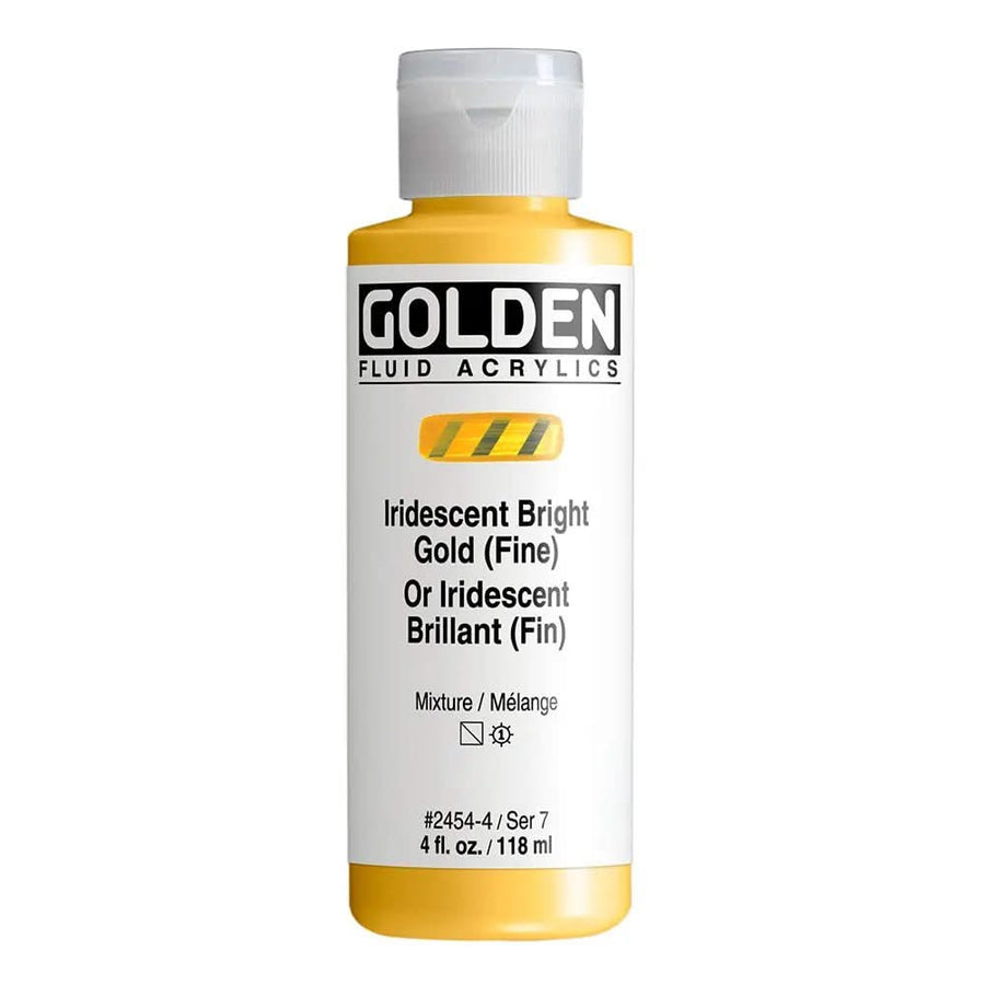 Golden Fluid Acrylfarbe Irisierende Glanzgold (fein) 118 ml - Kidis Art