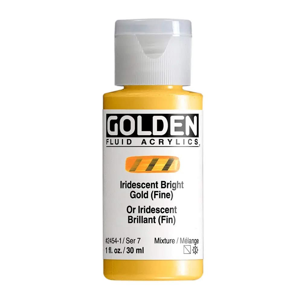 Golden Fluid Acrylfarbe Irisierende Glanzgold (fein) 30 ml - Kidis Art