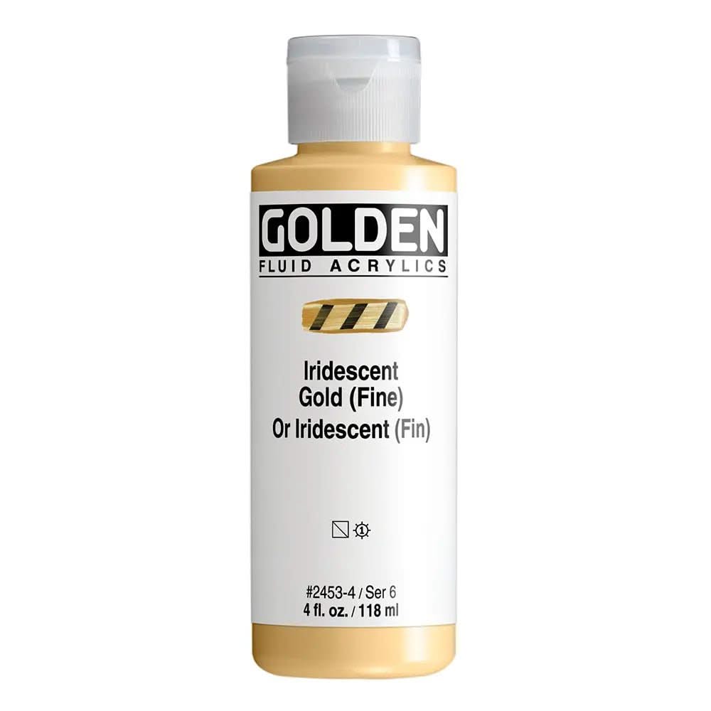 Golden Fluid Acrylfarbe Irisierende Gold (Fein) 118 ml - Kidis Art