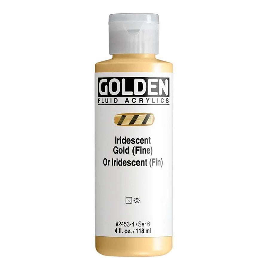 Golden Fluid Acrylfarbe Irisierende Gold (Fein) 118 ml - Kidis Art