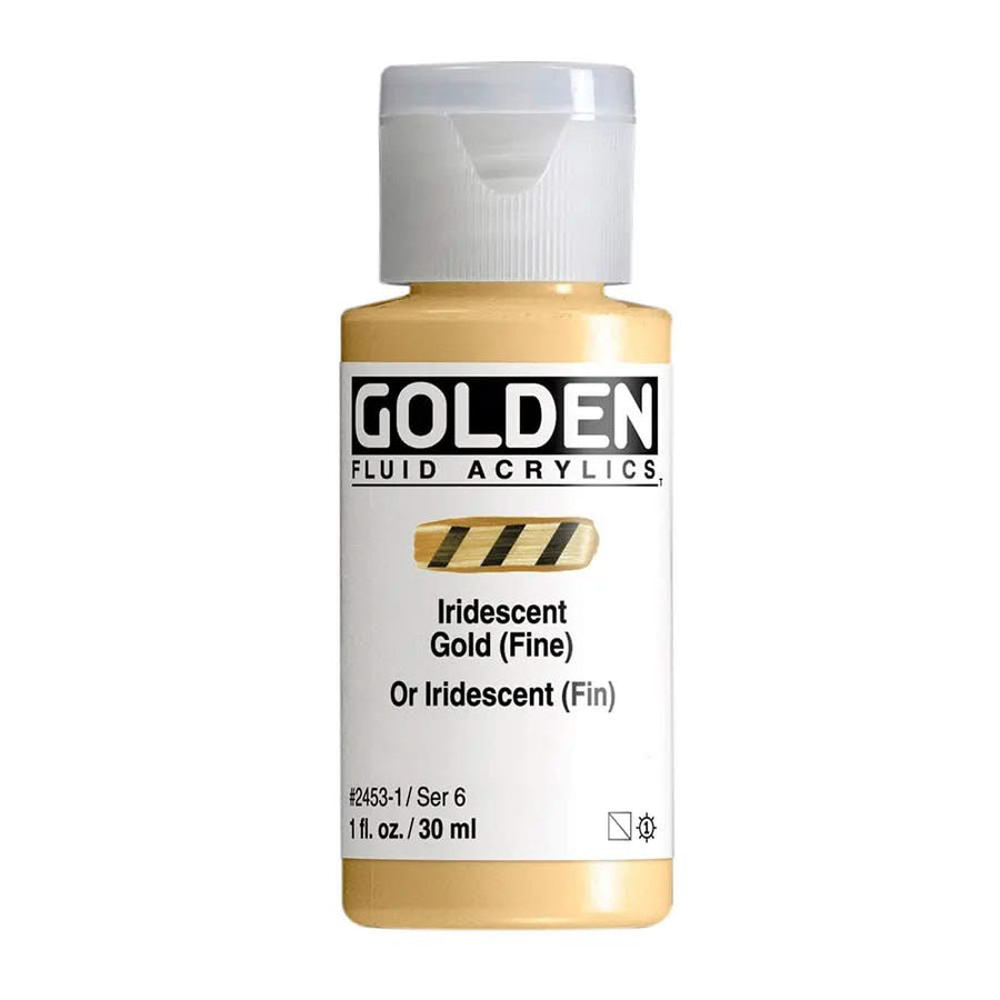 Golden Fluid Acrylfarbe Irisierende Gold (Fein) 30 ml - Kidis Art
