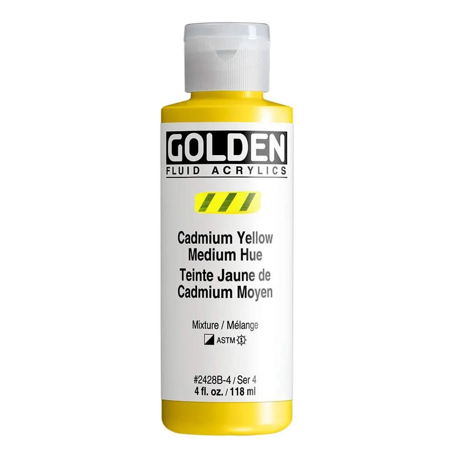 Golden Fluid Acrylfarbe Kadmiumgelb Mittel Farbton 118m - Kidis Art