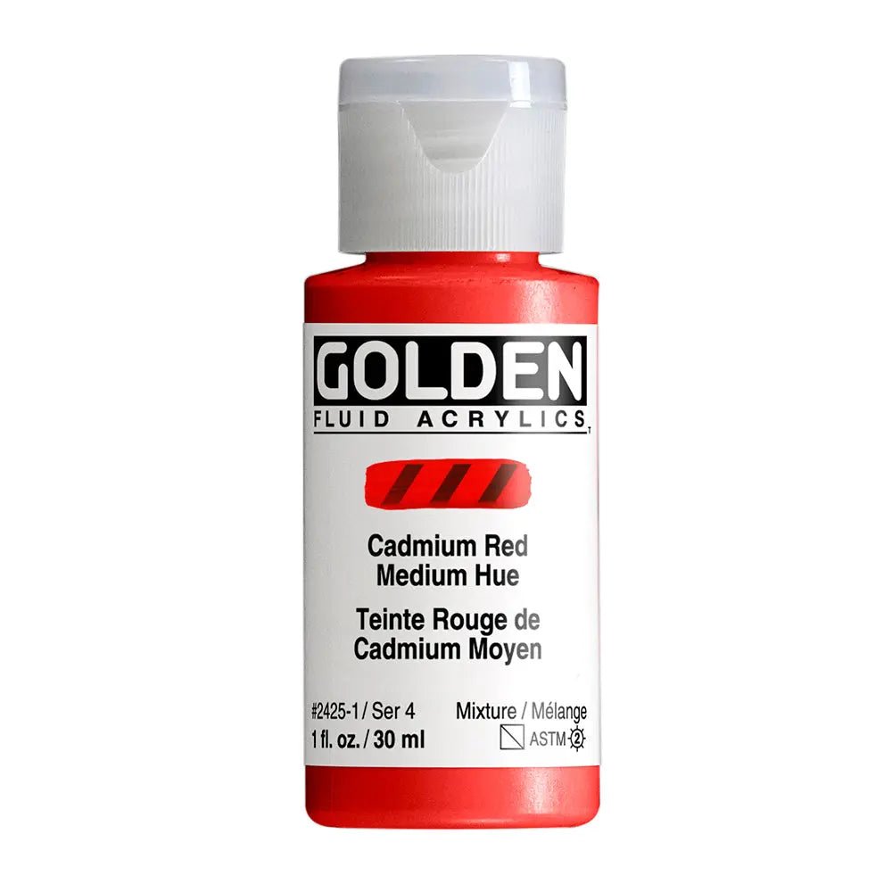 Golden Fluid Acrylfarbe Kadmiumrot Mittel Farbton 30 M - Kidis Art