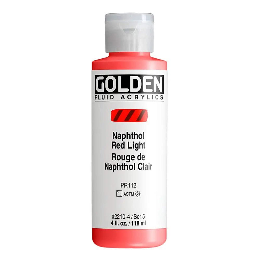 Golden Fluid Acrylfarbe Naphtholrot Hell 118 ml - Kidis Art