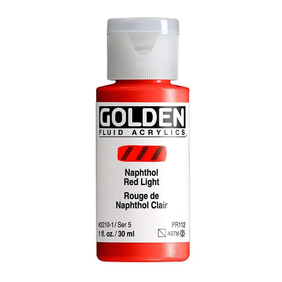 Golden Fluid Acrylfarbe Naphtholrot Hell 30 ml - Kidis Art