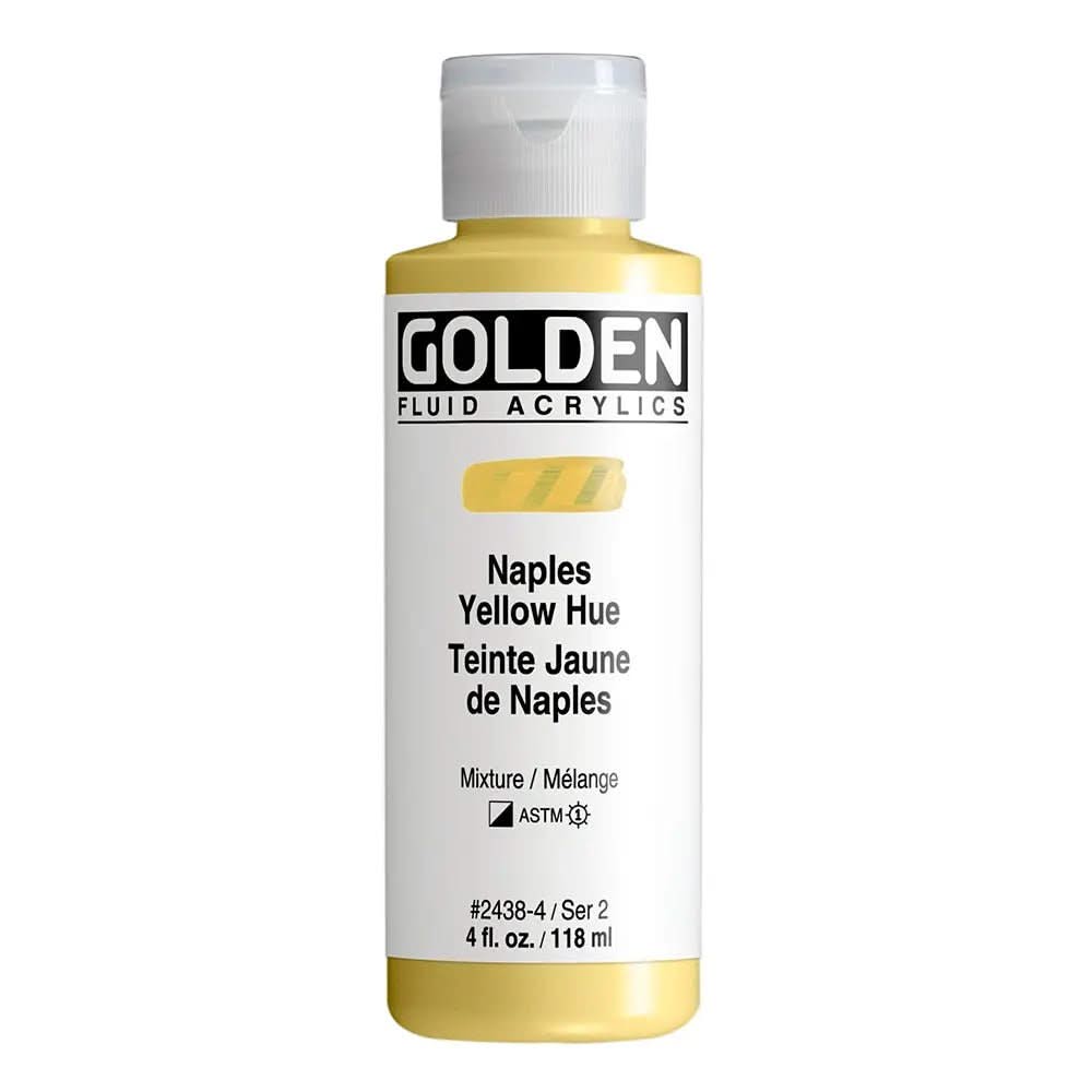 Golden Fluid Acrylfarbe Neapelgelb Farbton 118 ml - Kidis Art