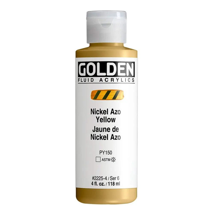Golden Fluid Acrylfarbe Nickel Azogelb 118 ml - Kidis Art
