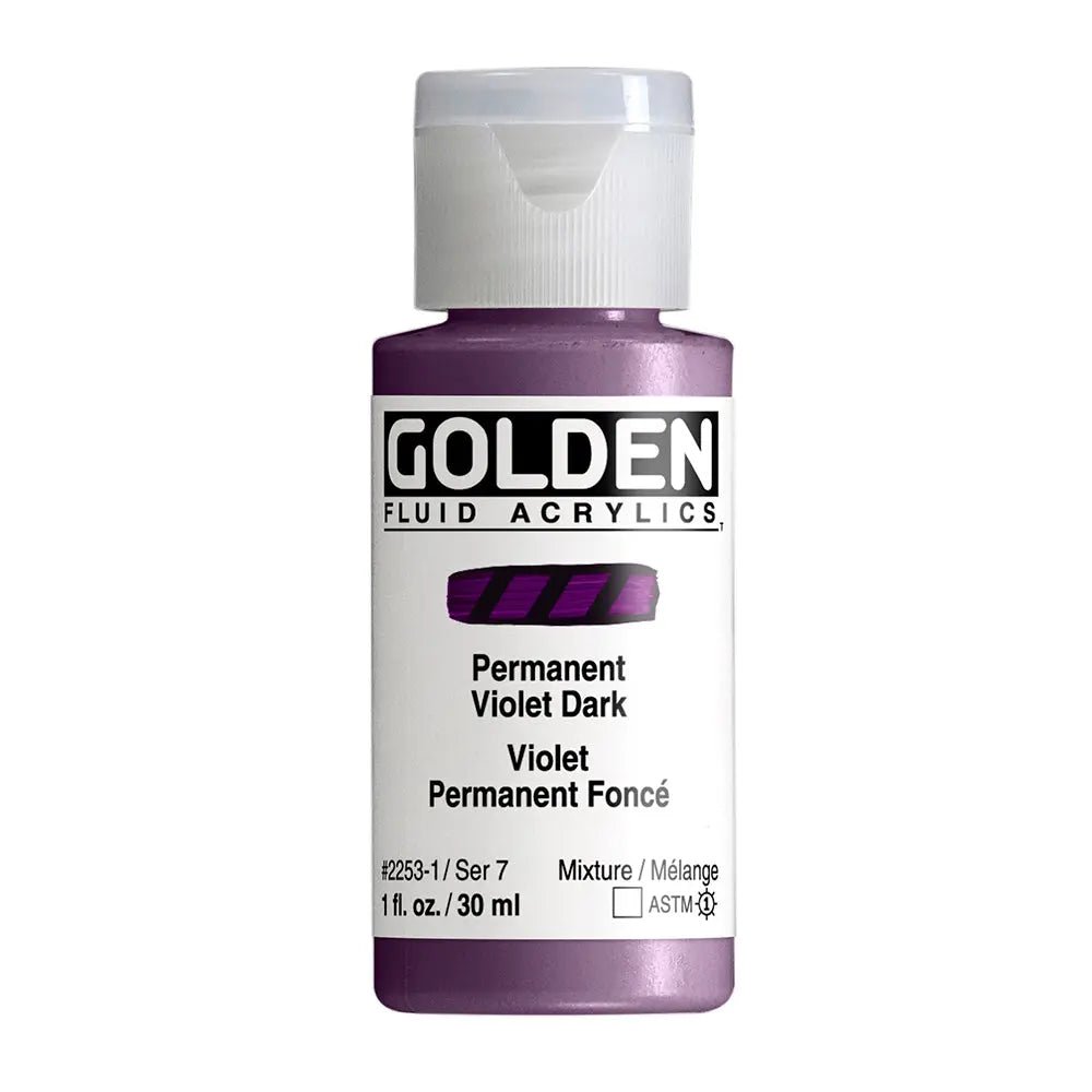 Golden Fluid Acrylfarbe Permanentviolett Dunkel 30 ml - Kidis Art