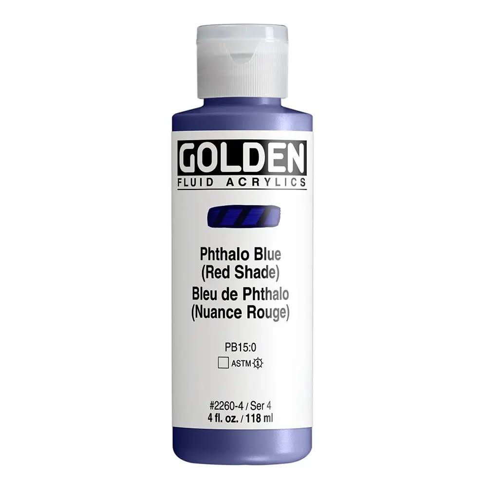 Golden Fluid Acrylfarbe Phthaloblau Rotton 118 ml - Kidis Art