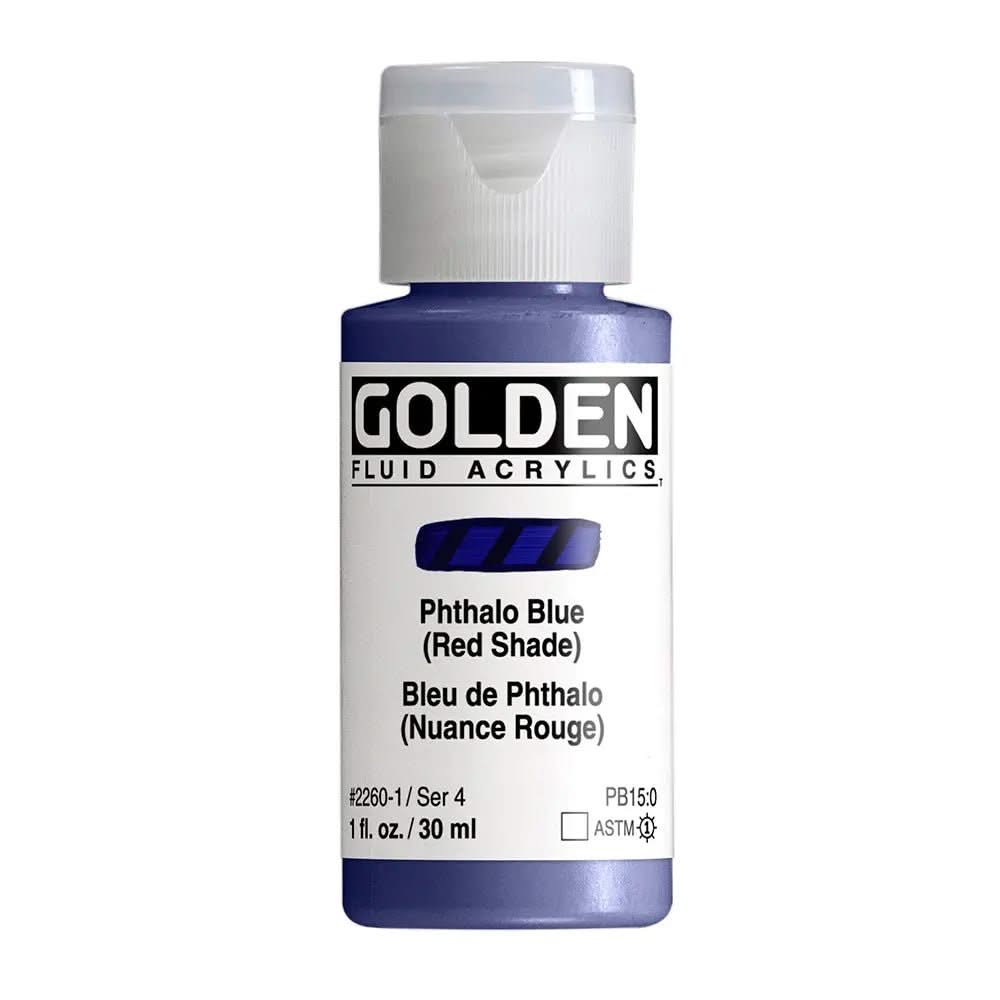 Golden Fluid Acrylfarbe Phthaloblau Rotton 30 ml - Kidis Art