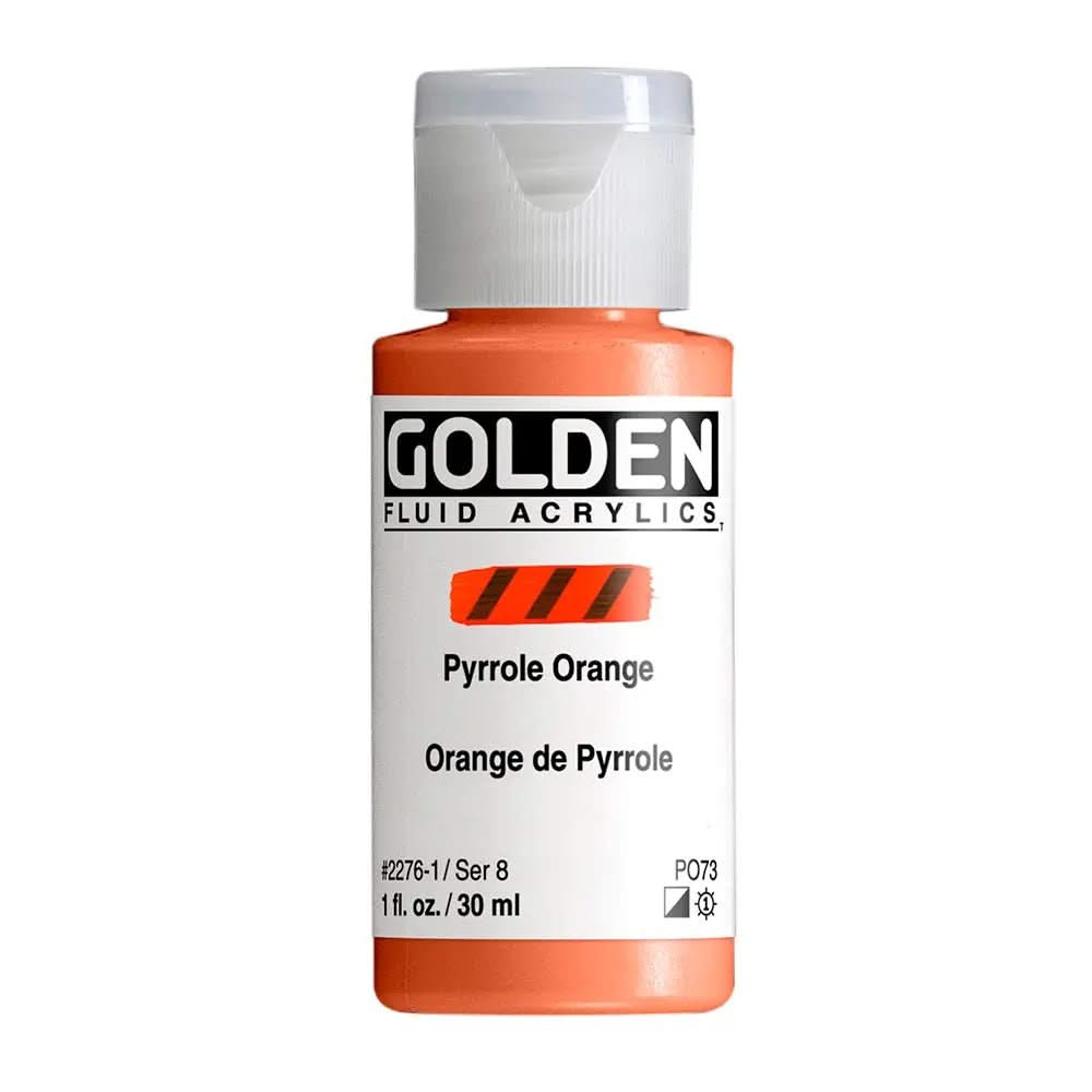 Golden Fluid Acrylfarbe Pyrrolorange 30 ml - Kidis Art