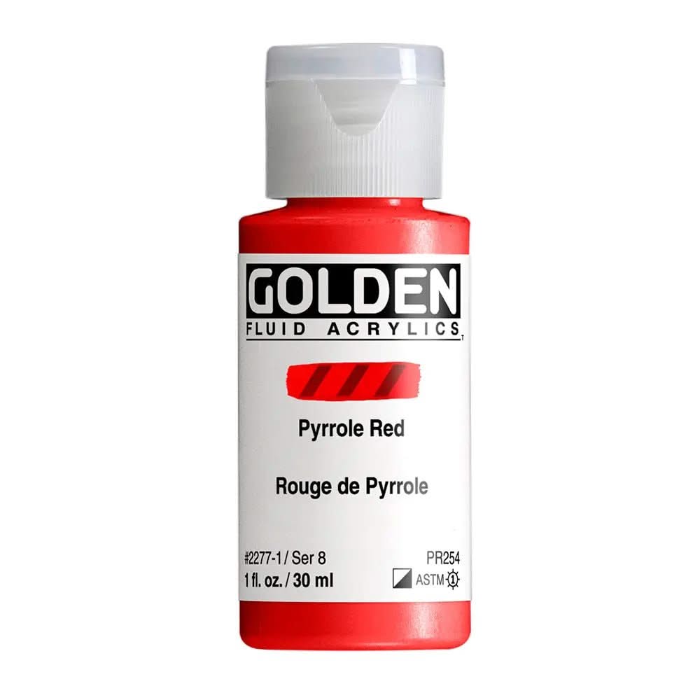 Golden Fluid Acrylfarbe Pyrrolrot 30 ml - Kidis Art