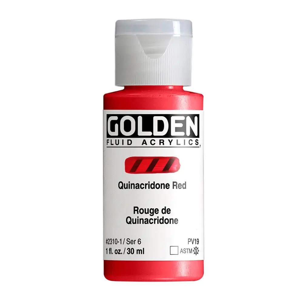 Golden Fluid Acrylfarbe Quinacridonerot 30 ml - Kidis Art