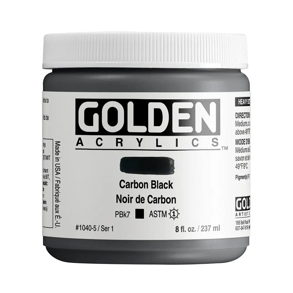 Golden Heavy Body Acrylfarbe Carbonschwarz 59 ml - Kidis Art