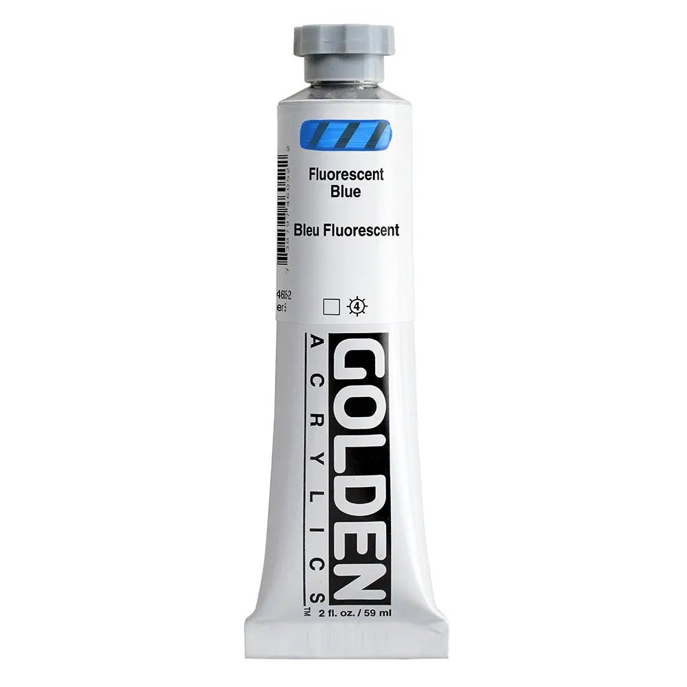 Golden Heavy Body Acrylfarbe Fluoreszierend Blau 59 ml - Kidis Art