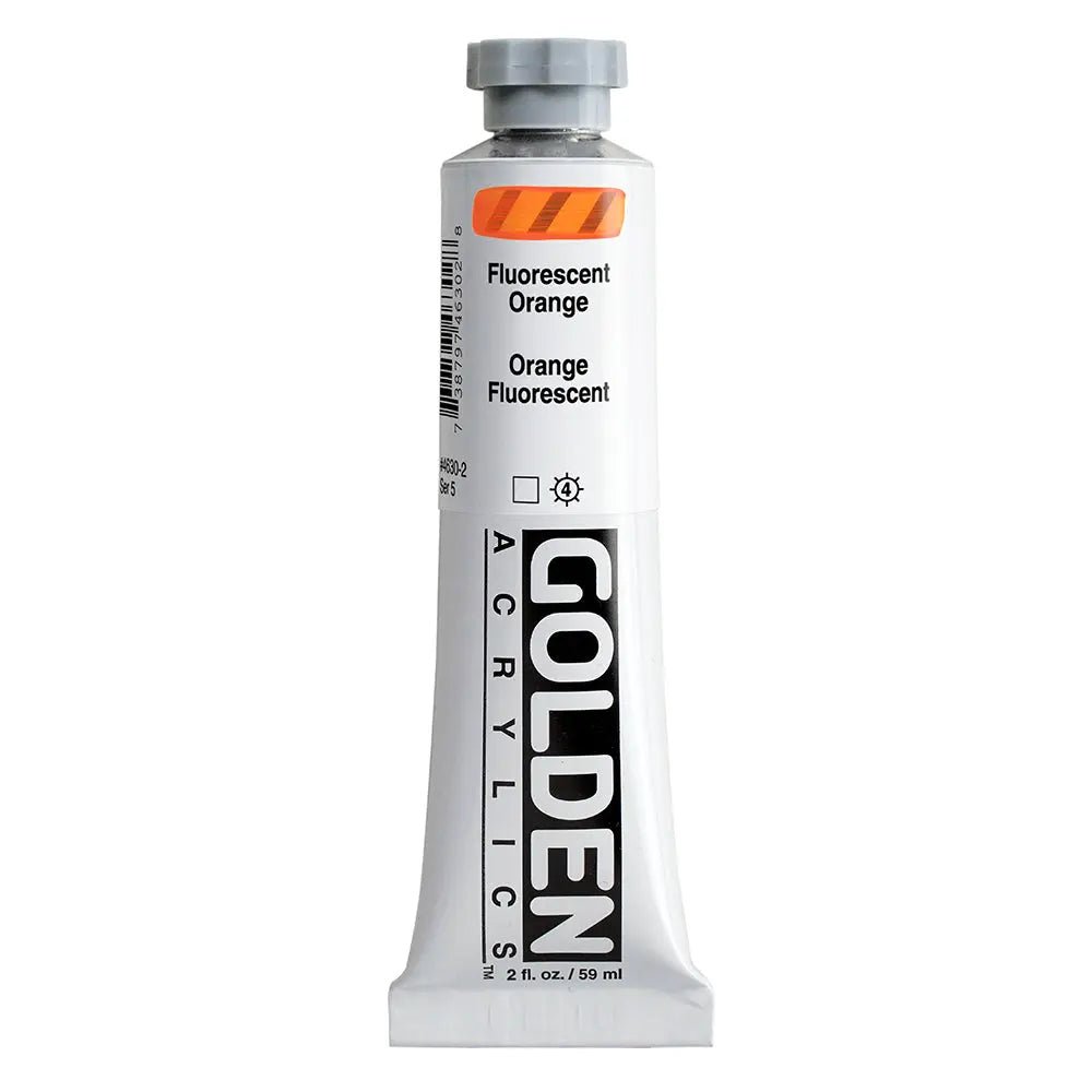Golden Heavy Body Acrylfarbe Fluoreszierend Orange 59 ml - Kidis Art