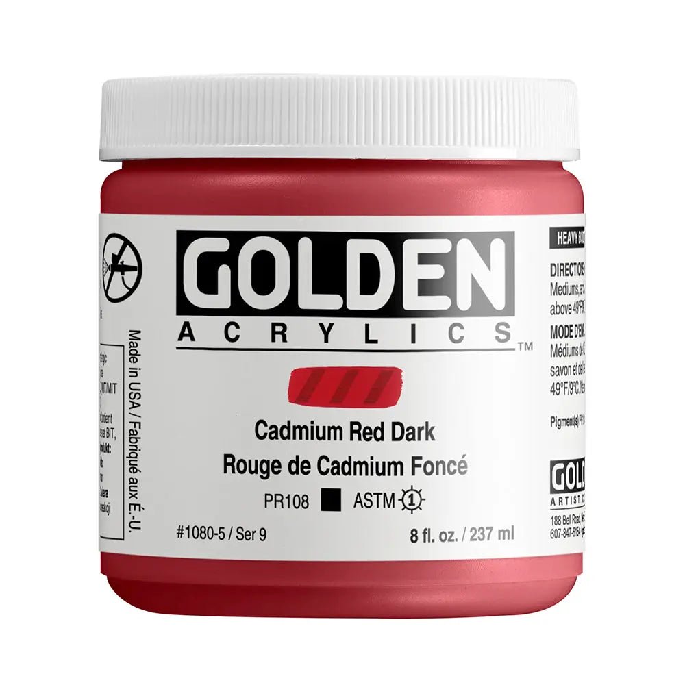 Golden Heavy Body Acrylfarbe Kadmiumrot Dunkel 59 ml - Kidis Art