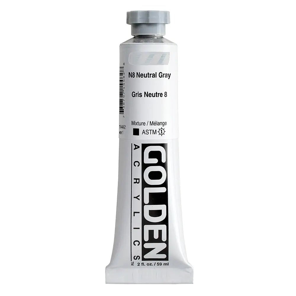 Golden Heavy Body Acrylfarbe N8 Neutral Grau 59 ml - Kidis Art