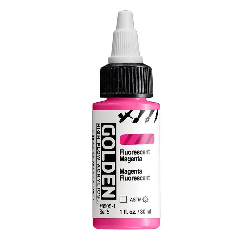 Golden High Flow Acrylfarbe Fluoreszierend Magenta 30 ml - Kidis Art