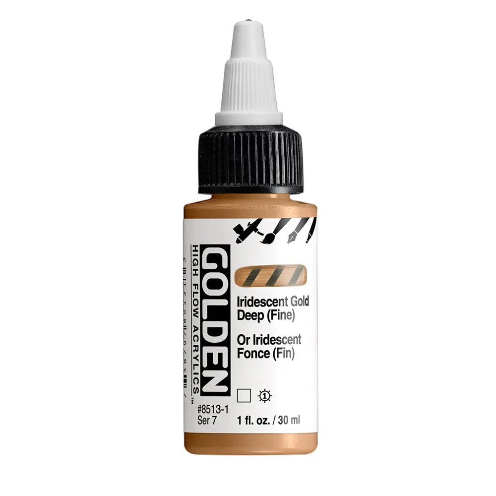 Golden High Flow Acrylfarbe Irisierende Tiefgold (fein) 30 ml - Kidis Art