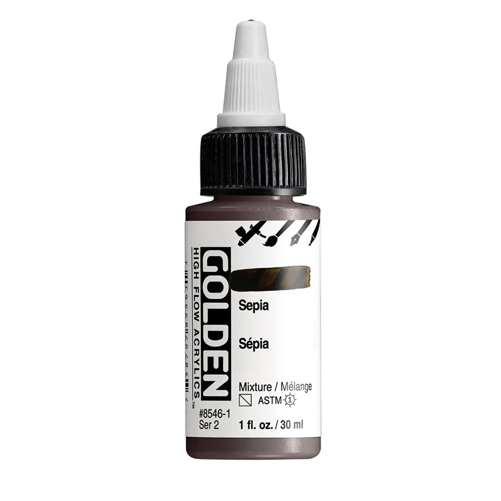 Golden High Flow Acrylfarbe Sepia 1 Fl. Oz./30 ml - Kidis Art