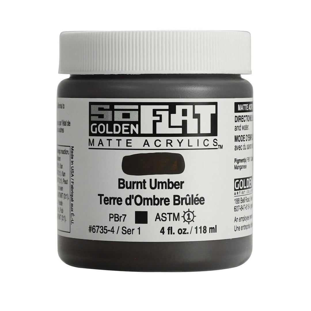 Golden SoFlat Acrylfarbe Umbra Gebrannt 118 ml - Kidis Art