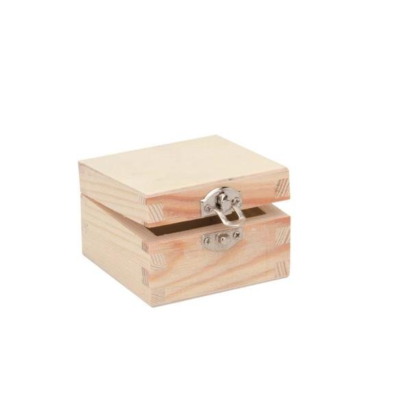Holzbox quadrt. 7x7x4cm Kiefer NZ FSC - Kidis Art