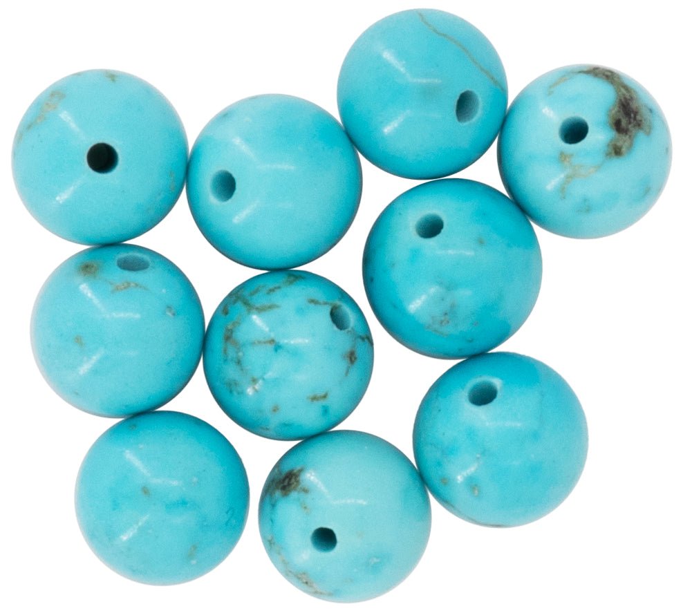 Natursteine, 8mm, 10St. Natural Turqoise - Kidis Art