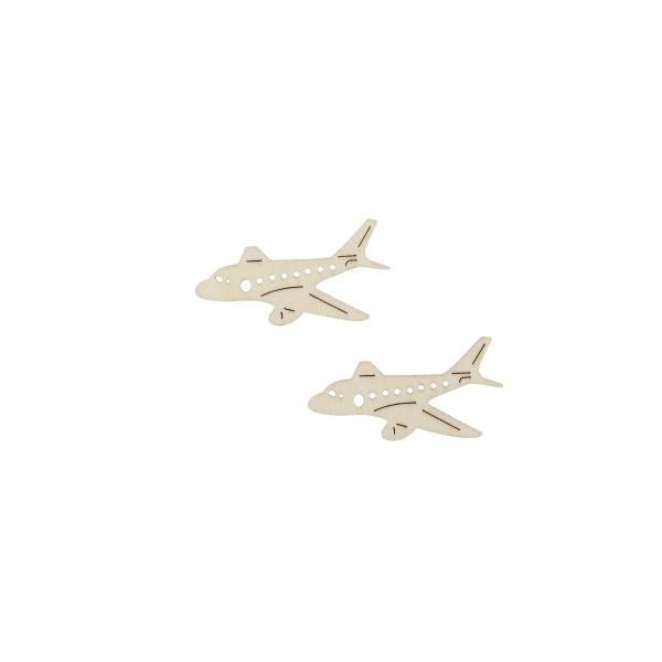 Streuteile Flugzeug, 5x2,6cm 10St. Holz, natur, FSC - Kidis Art