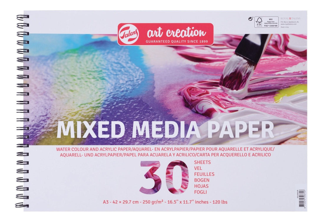 Talens Art Creation Mixed Media Papier A3 250 g 30 Bogen - Kidis Art