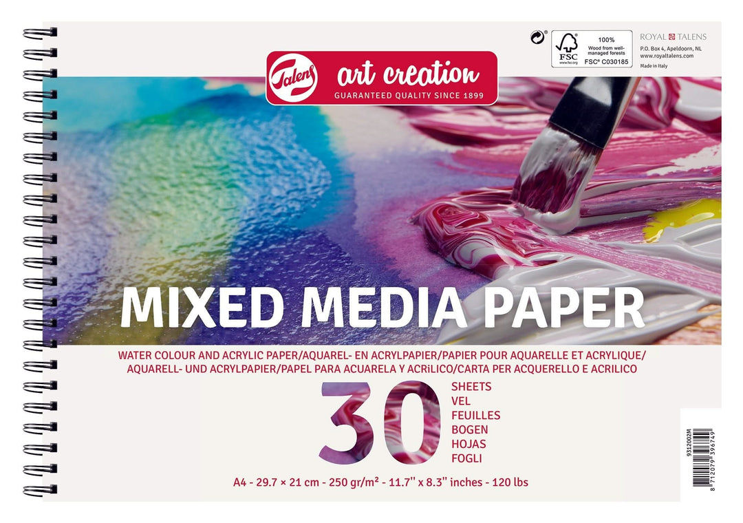 Talens Art Creation Mixed Media Papier A4 250 g 30 Bogen - Kidis Art