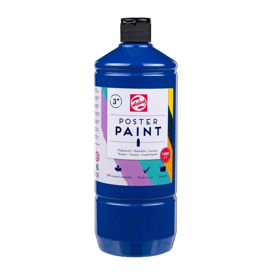 Talens Poster Paint Schulfarbe, 1 Liter, Dunkelblau - Kidis Art
